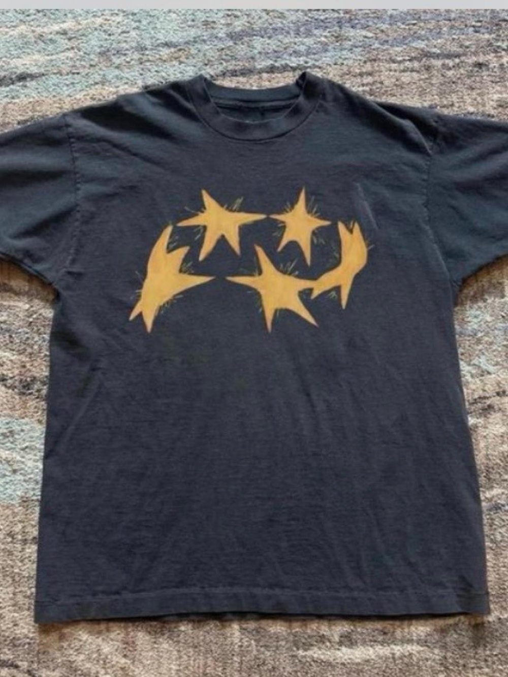 Gildan Black Short Sleeve Tee with Yellow Star Graphic